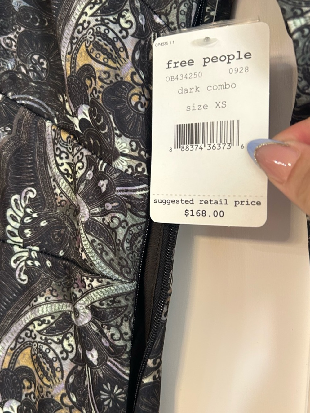 Free People Cabaret Maxi Dress multi-tone gray geometric print - Picture 5 of 7